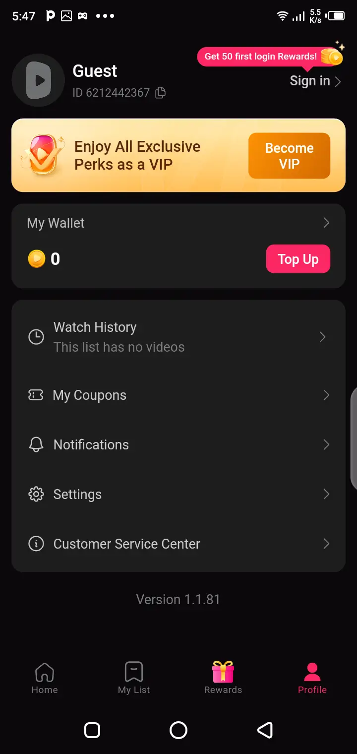 Screenshot of Drama Wave App